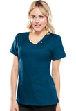 Crossover V-Neck Pin-Tuck Top