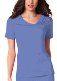 Crossover V-Neck Pin-Tuck Top