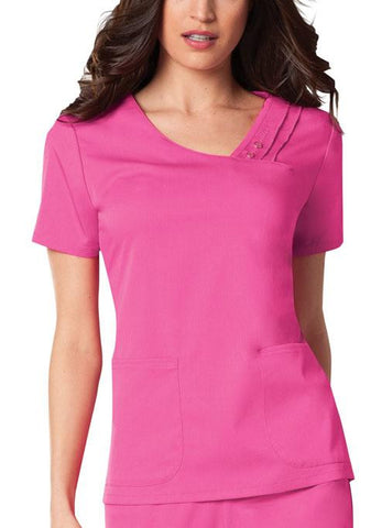 Crossover V-Neck Pin-Tuck Top