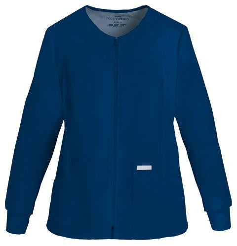 Zip Front Knit Panel Warm-Up Jacket