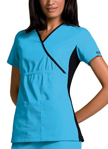 Mock Wrap Knit Panel Top