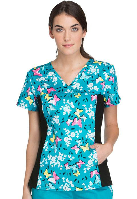 V-Neck Knit Panel Top