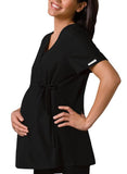 Maternity Mock Wrap Knit Panel Top