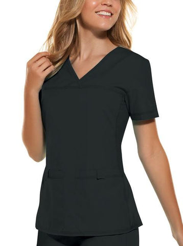 V-Neck Knit Panel Top