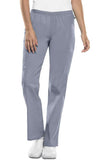 Mid Rise Straight Leg Elastic Waist Pant