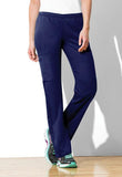 Mid Rise Straight Leg Elastic Waist Pant