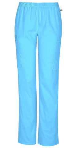Mid Rise Straight Leg Elastic Waist Pant