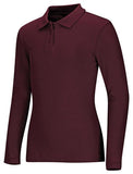 Girls Long Sleeve Fitted Interlock Polo