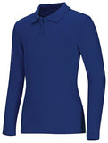 Girls Long Sleeve Fitted Interlock Polo
