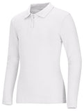 Girls Long Sleeve Fitted Interlock Polo
