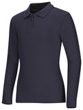 Junior Long Sleeve Fitted Interlock Polo