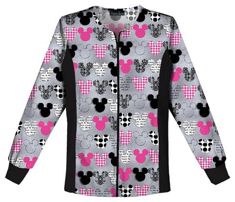 Zip Front Knit Panel Warm-Up Jacket