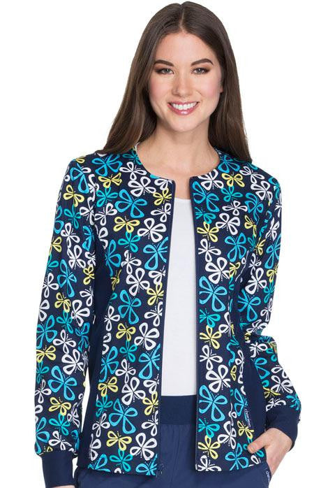 Zip Front Knit Panel Warm-Up Jacket