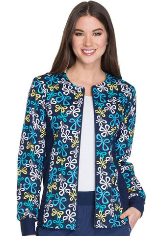 Zip Front Knit Panel Warm-Up Jacket