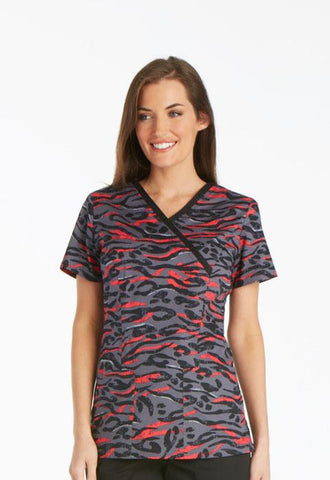 Mock Wrap Knit Panel Top