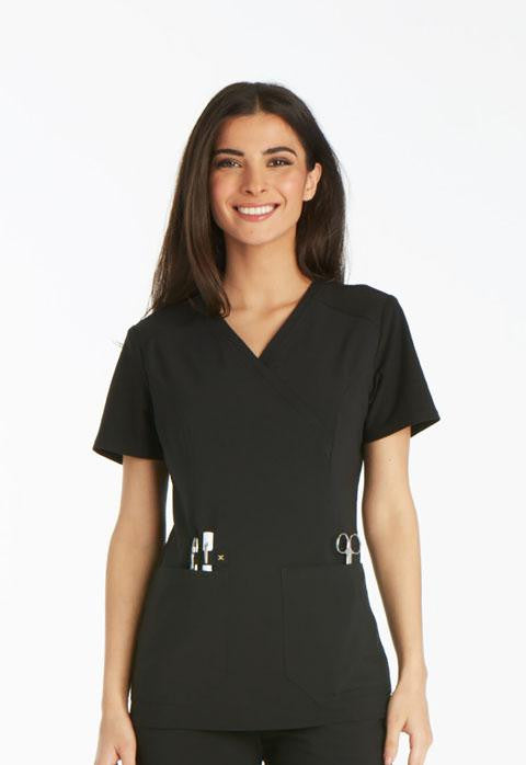 Mock Wrap Knit Panel Top