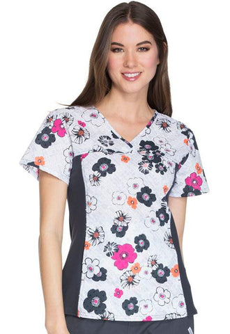 V-Neck Knit Panel Top