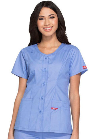 Button Front V-Neck Top